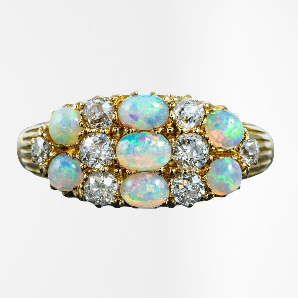 Antique Victorian Opal Diamond Cluster Ring Main image