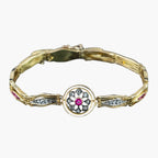 Antique Victorian Ruby Diamond Bracelet 18ct Gold