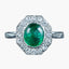 Antique Art Deco Emerald Diamond Cluster Ring 1.6ct Emerald