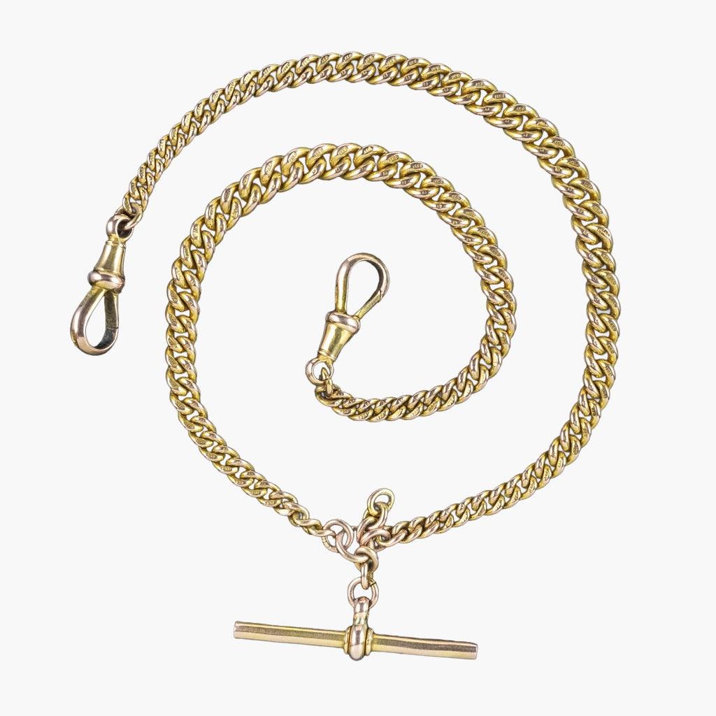Antique Edwardian Albert Chain 9ct Gold