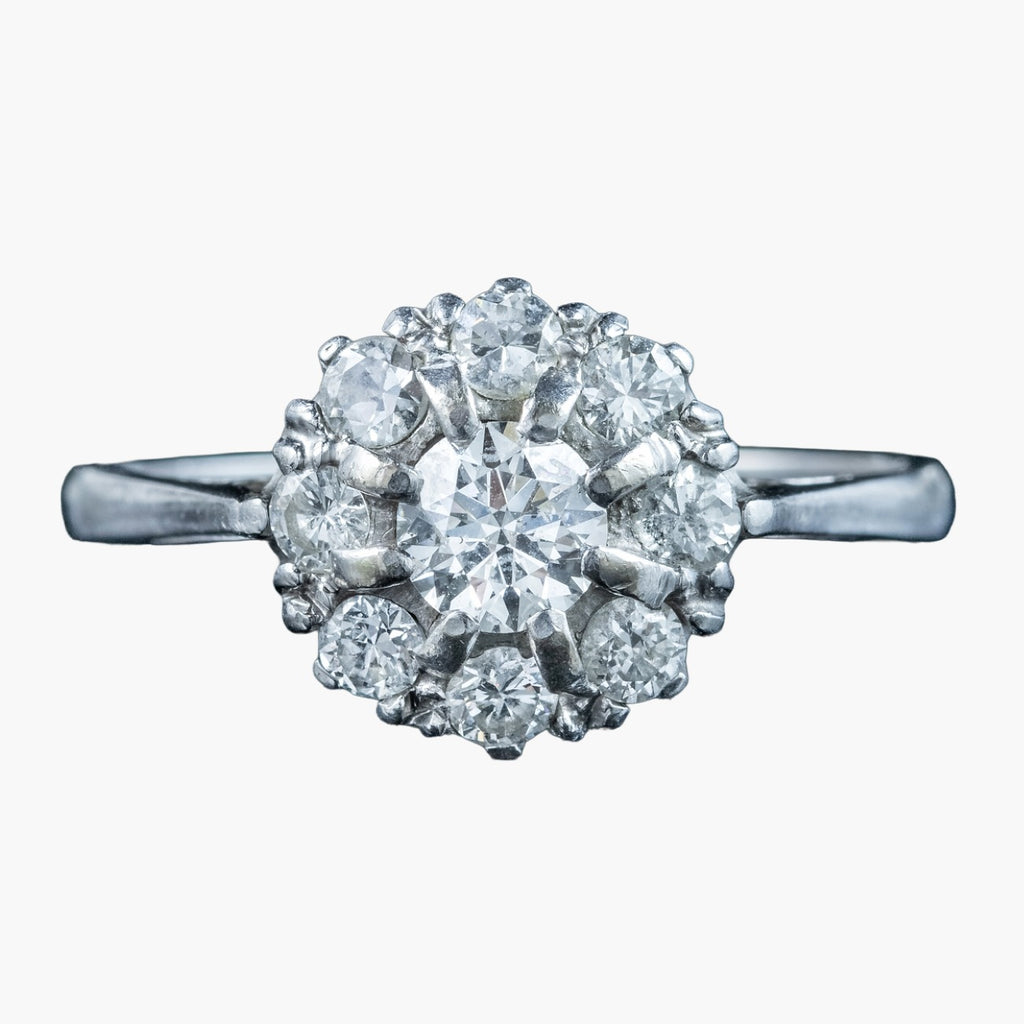 Antique Edwardian Diamond Cluster Ring 1.5ct Total