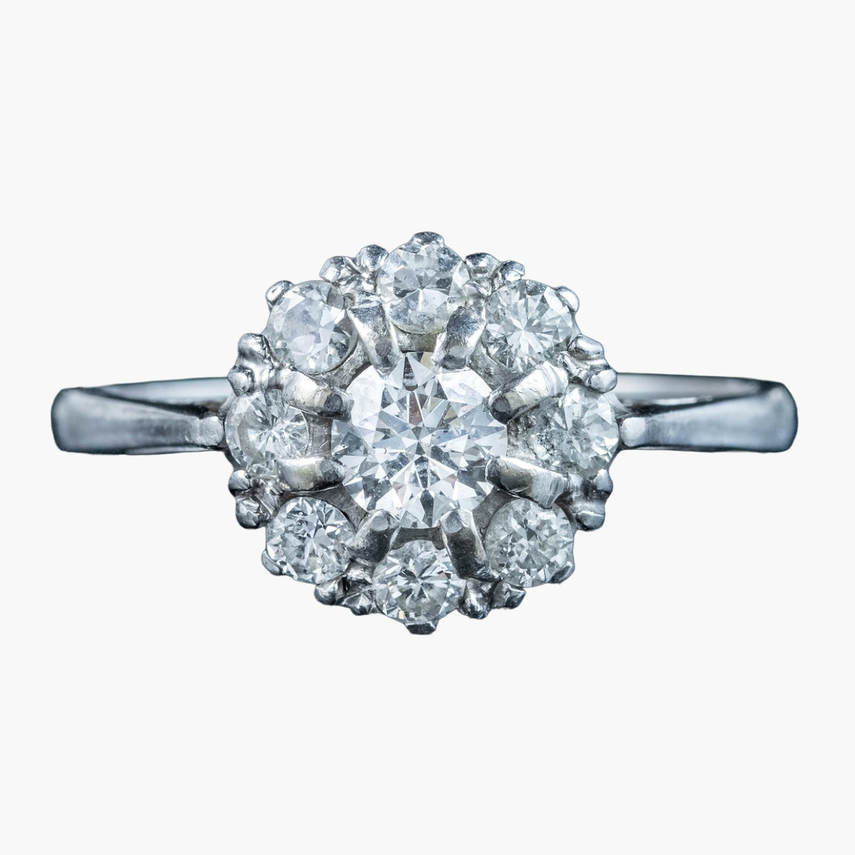 Antique Edwardian Diamond Cluster Ring 1.5ct Total