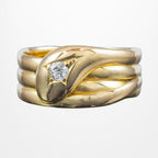 Antique Edwardian Diamond Snake Ring Dated 1918