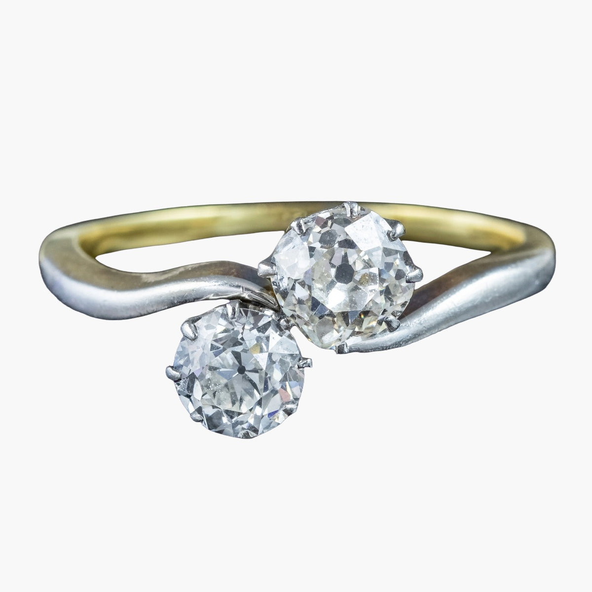 Antique Edwardian Diamond Toi Et Moi Twist Ring 1.3ct Total Main image