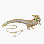 Antique Edwardian Pheasant Brooch Diamond Emerald 18ct Gold