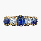 Antique Edwardian Sapphire Diamond Ring 1.2ct Sapphire