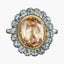 Antique Georgian Imperial Topaz Paste Cluster Ring 4ct Orange Topaz