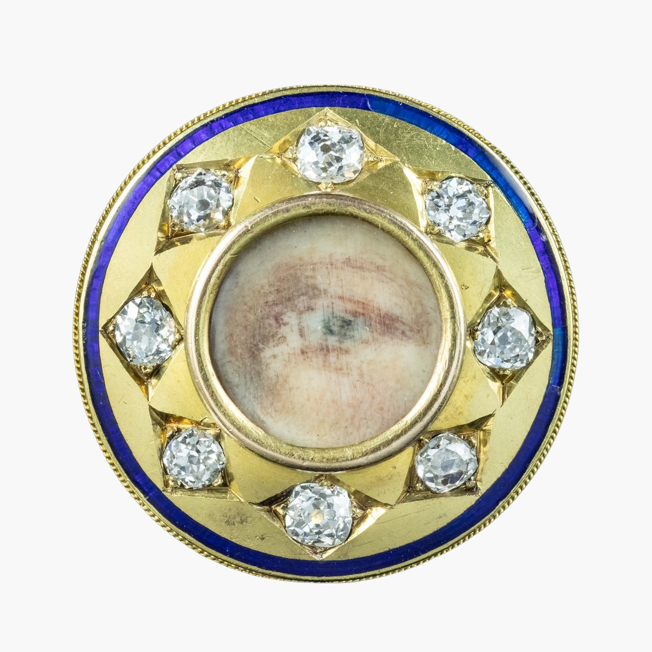 Antique Georgian Miniature Lovers Eye Diamond Ring Signed Sir Edwin Henry Landseer With Box Main image
