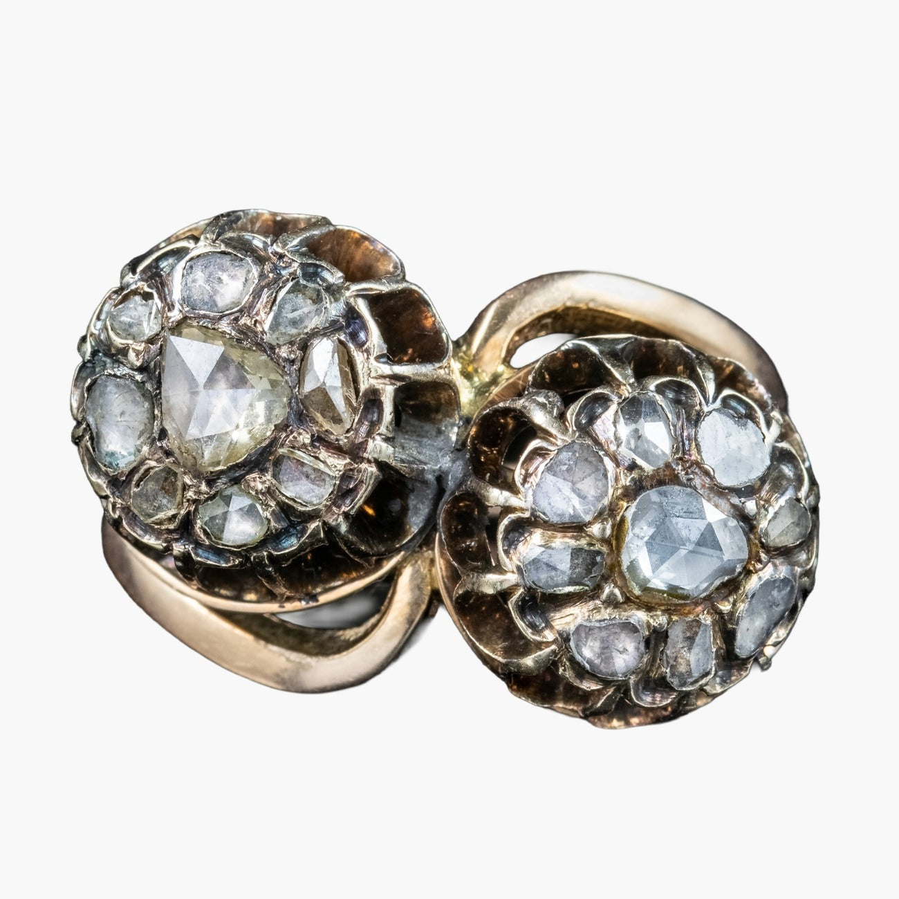Antique Georgian Rose Cut Diamond Twist Ring 1ct Diamond