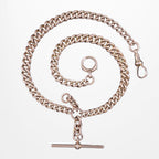Antique Victorian Albert Chain Solid 9ct Rose Gold 15.5 Inch Dated 1881