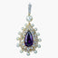 Antique Victorian Amethyst Pearl Diamond Pendant 7ct Amethyst With Box