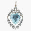 Antique Victorian Aquamarine Diamond Heart Pendant 6ct Aqua