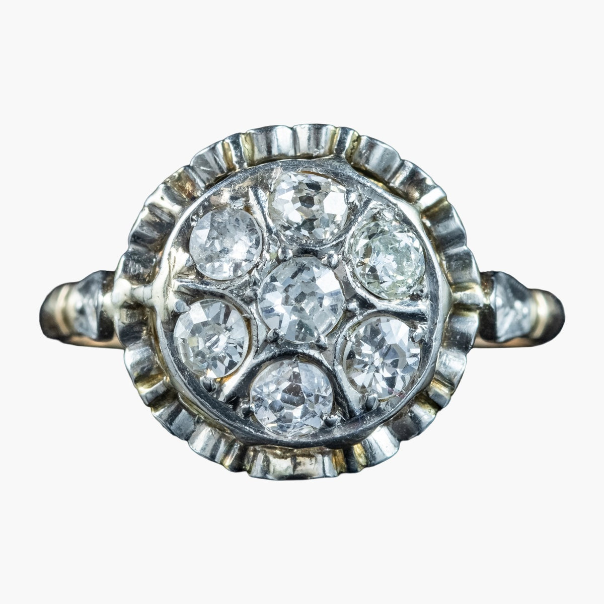 Antique Victorian Diamond Cluster Ring 0.80ct Total Main image