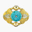 Antique Victorian Etruscan Turquoise Diamond Mourning Brooch 18ct Gold