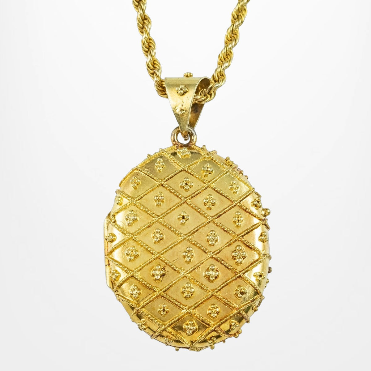 Antique Victorian Locket Necklace 15ct Gold Main image
