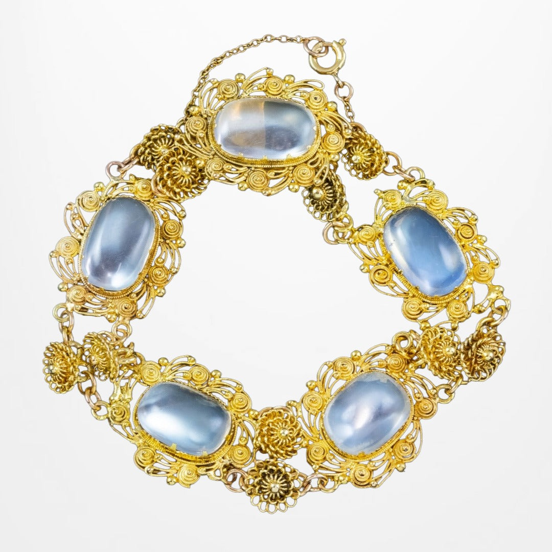 Antique Victorian Moonstone Bracelet 18ct Gold Main image