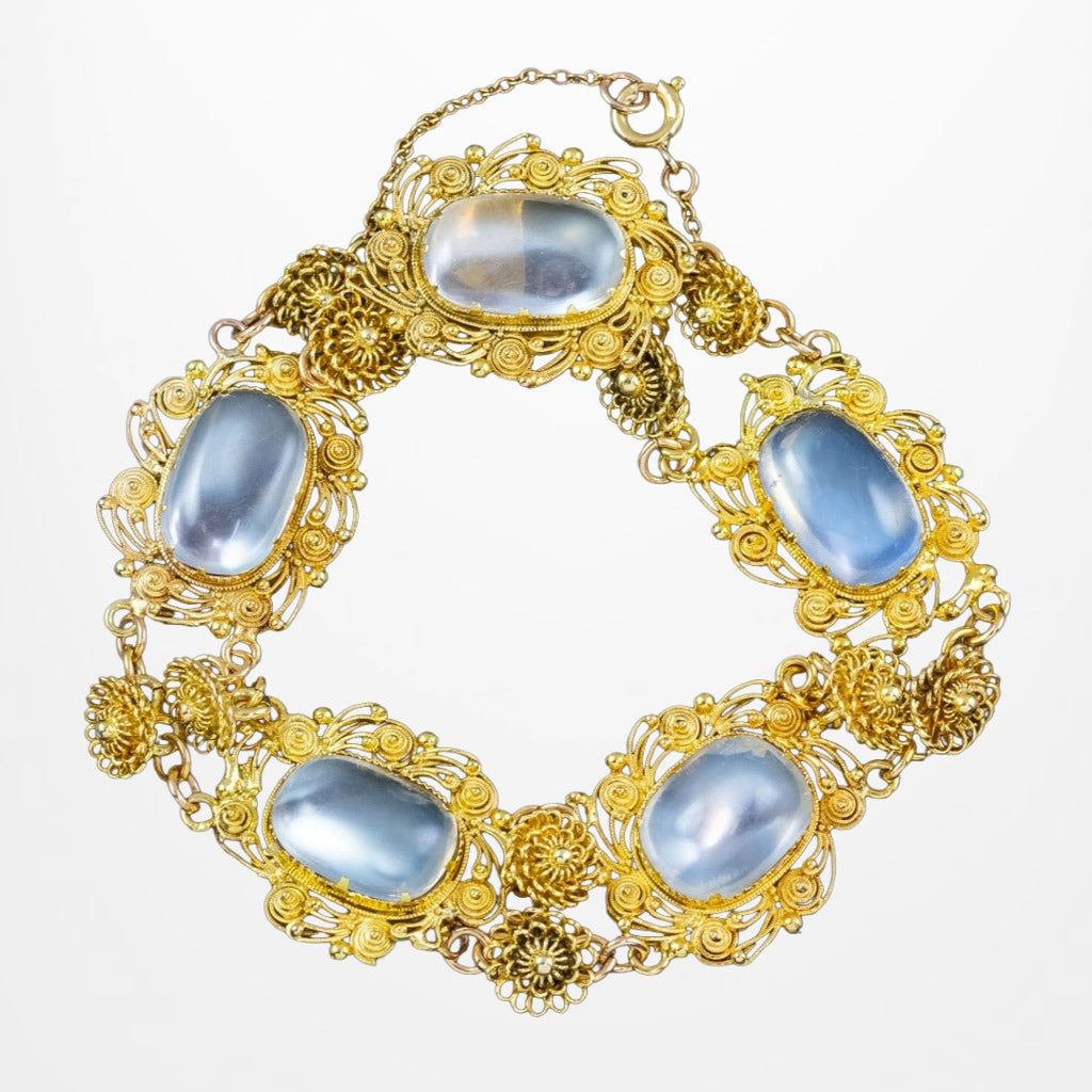 Antique Victorian Moonstone Bracelet 18ct Gold