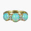Antique Victorian Opal Diamond Trilogy Ring 2.8ct Opal
