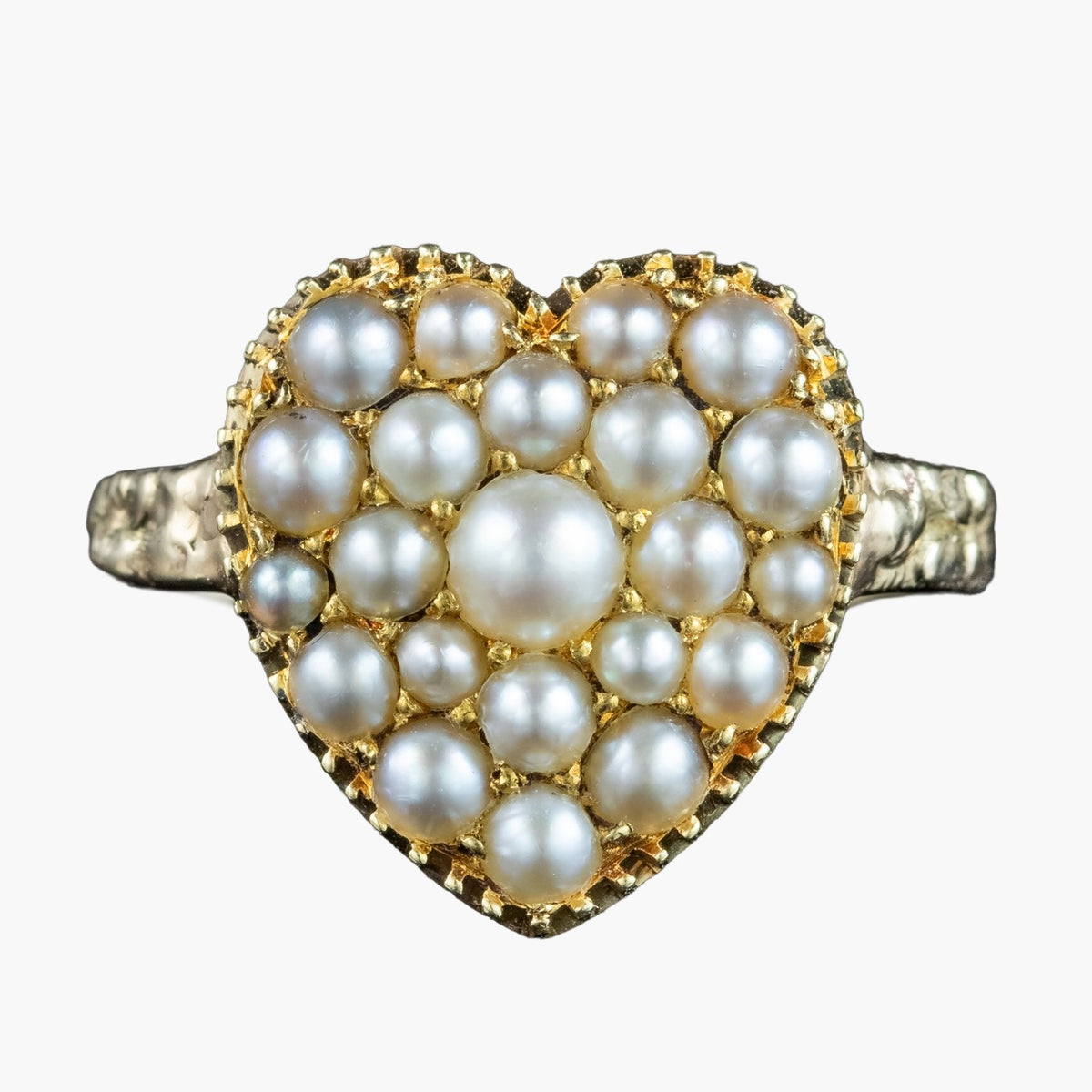Antique Victorian Pearl Heart Cluster Ring Main image