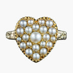 Antique Victorian Pearl Heart Cluster Ring