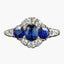 Antique Victorian Sapphire Diamond Cluster Ring 1.8ct Sapphire With Cert