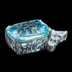 Edwardian Style Aquamarine Diamond Pendant 25.27ct Aqua With Cert