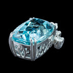 Edwardian Style Aquamarine Diamond Pendant 25.27ct Aqua With Cert