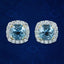 Edwardian Style Aquamarine Diamond Stud Earrings 18ct Gold 4.37ct Aquamarine