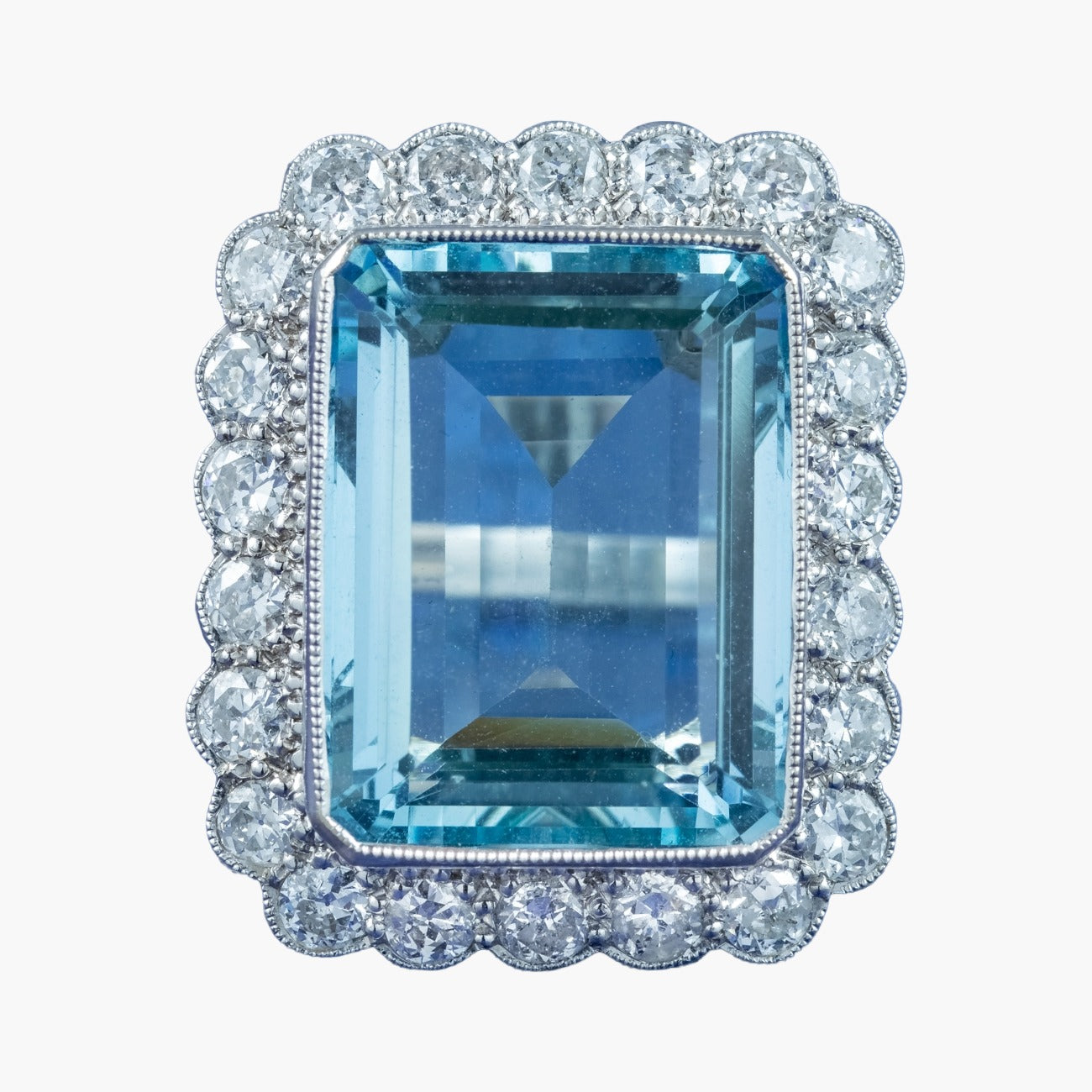 Aquamarine Diamond Cocktail Ring 16Ct Aqua 2.30Ct Diamond 18Ct White Gold Main image