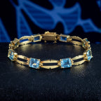 Art Deco Aquamarine Bracelet 15ct Gold 12ct Total