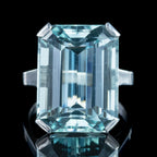 Art Deco Aquamarine Cocktail Ring 17ct Aqua