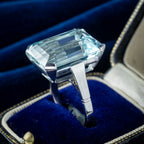 Art Deco Aquamarine Cocktail Ring 17ct Aqua