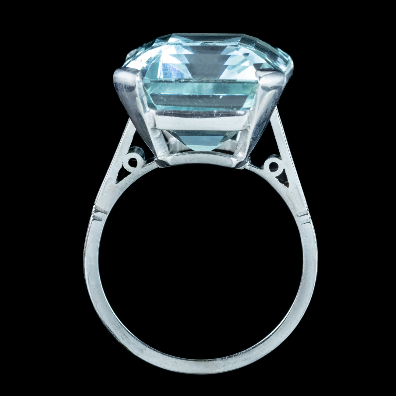 Art Deco Aquamarine Cocktail Ring 17ct Aqua