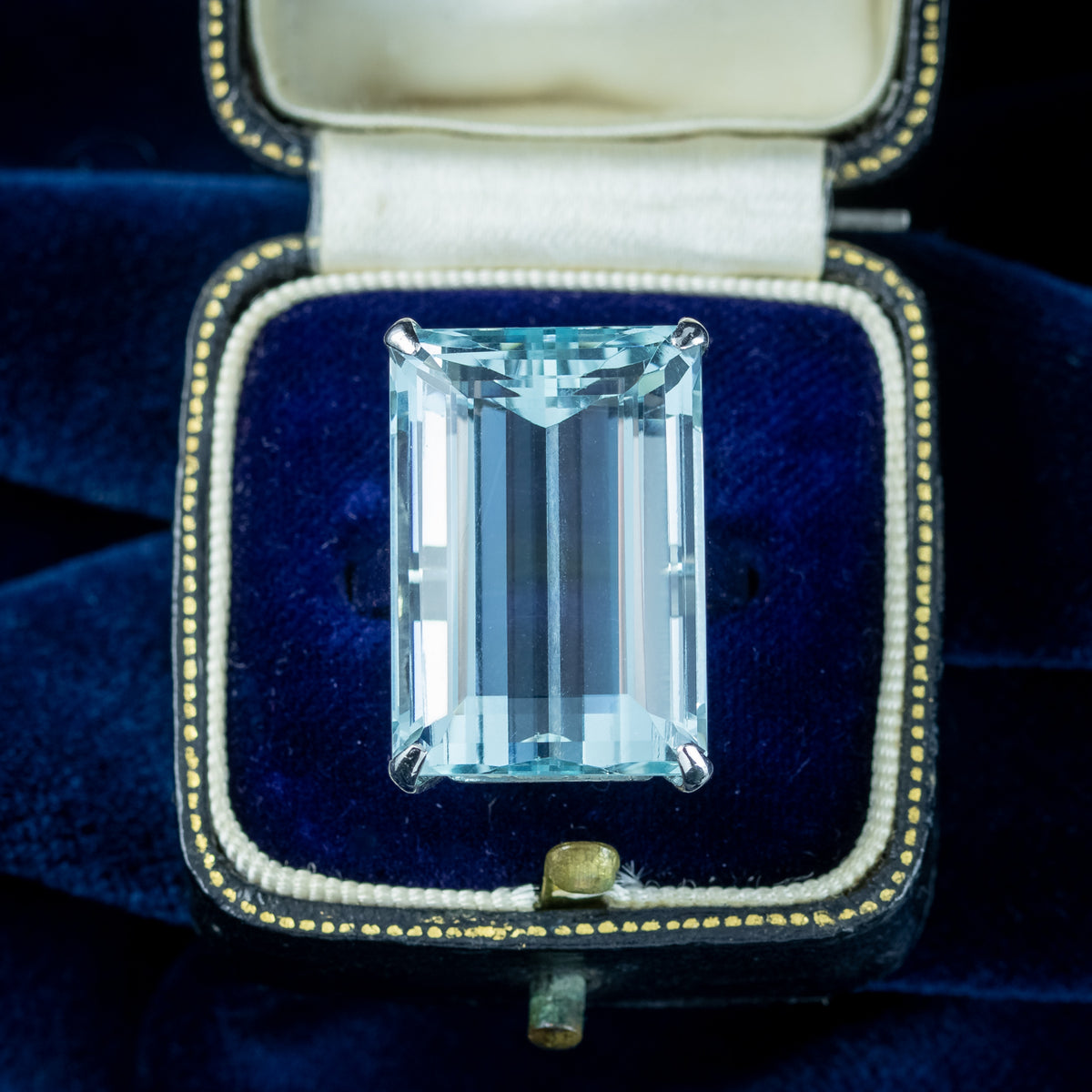 Art Deco Aquamarine Cocktail Ring 28.45ct Aqua