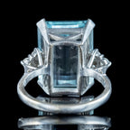 Art Deco Aquamarine Diamond Cocktail Ring 10ct Aqua