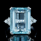 Art Deco Aquamarine Diamond Cocktail Ring 10ct Aqua