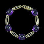 Art Deco Cabochon Amethyst Bracelet 14ct Gold