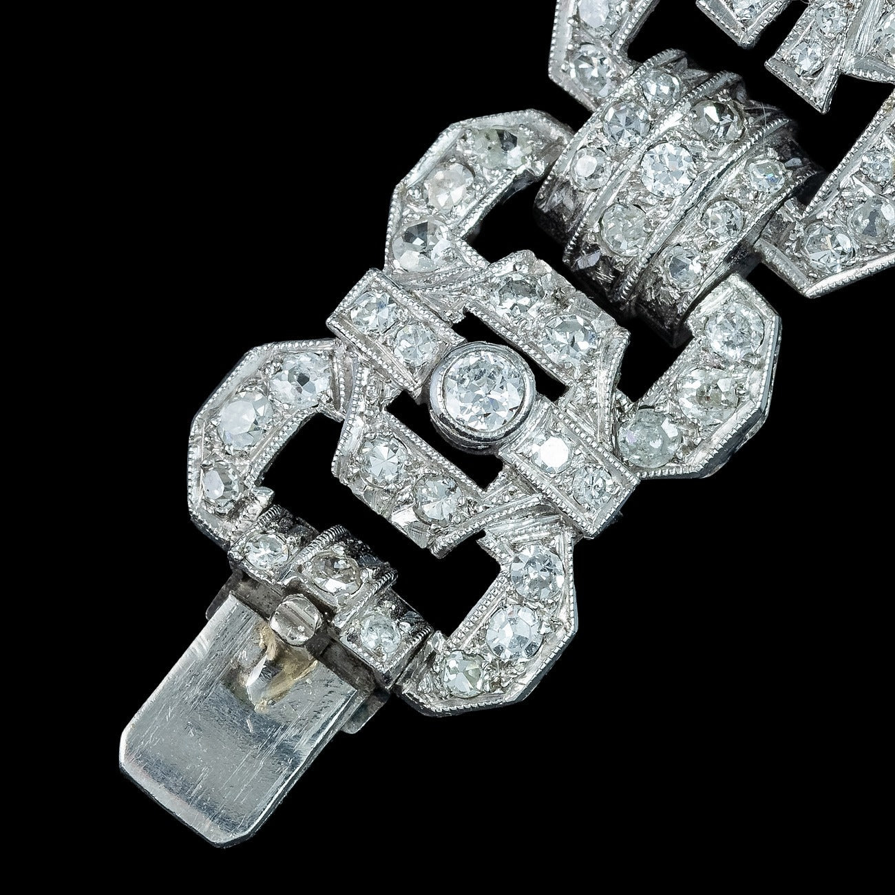 Art Deco Diamond Bracelet Platinum 9.5ct Total