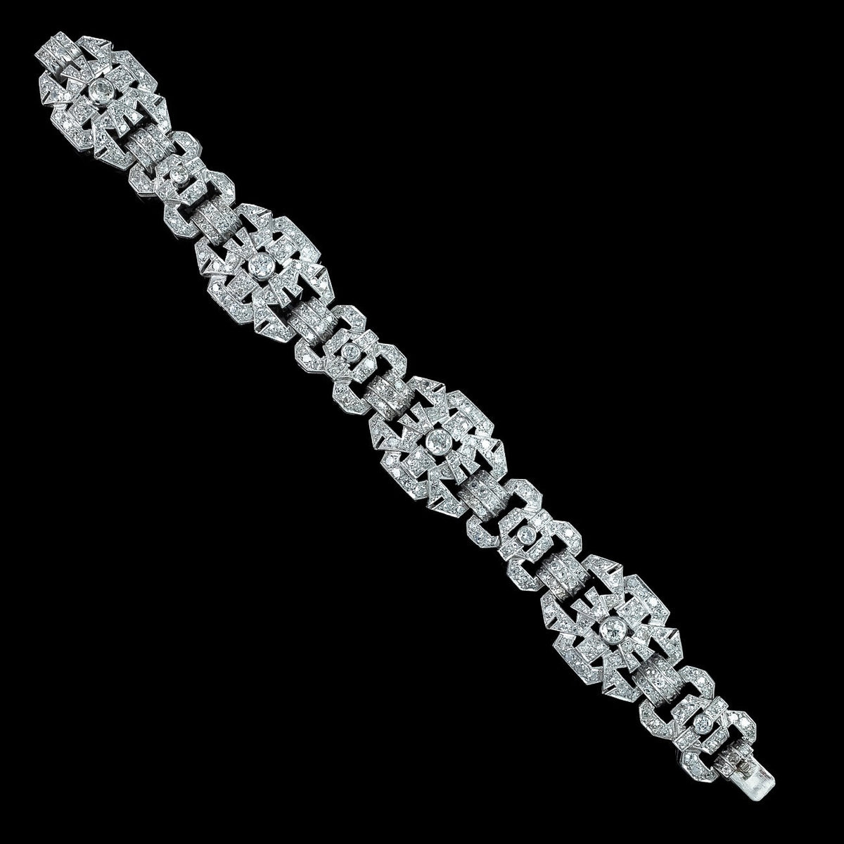 Art Deco Diamond Bracelet Platinum 9.5ct Total