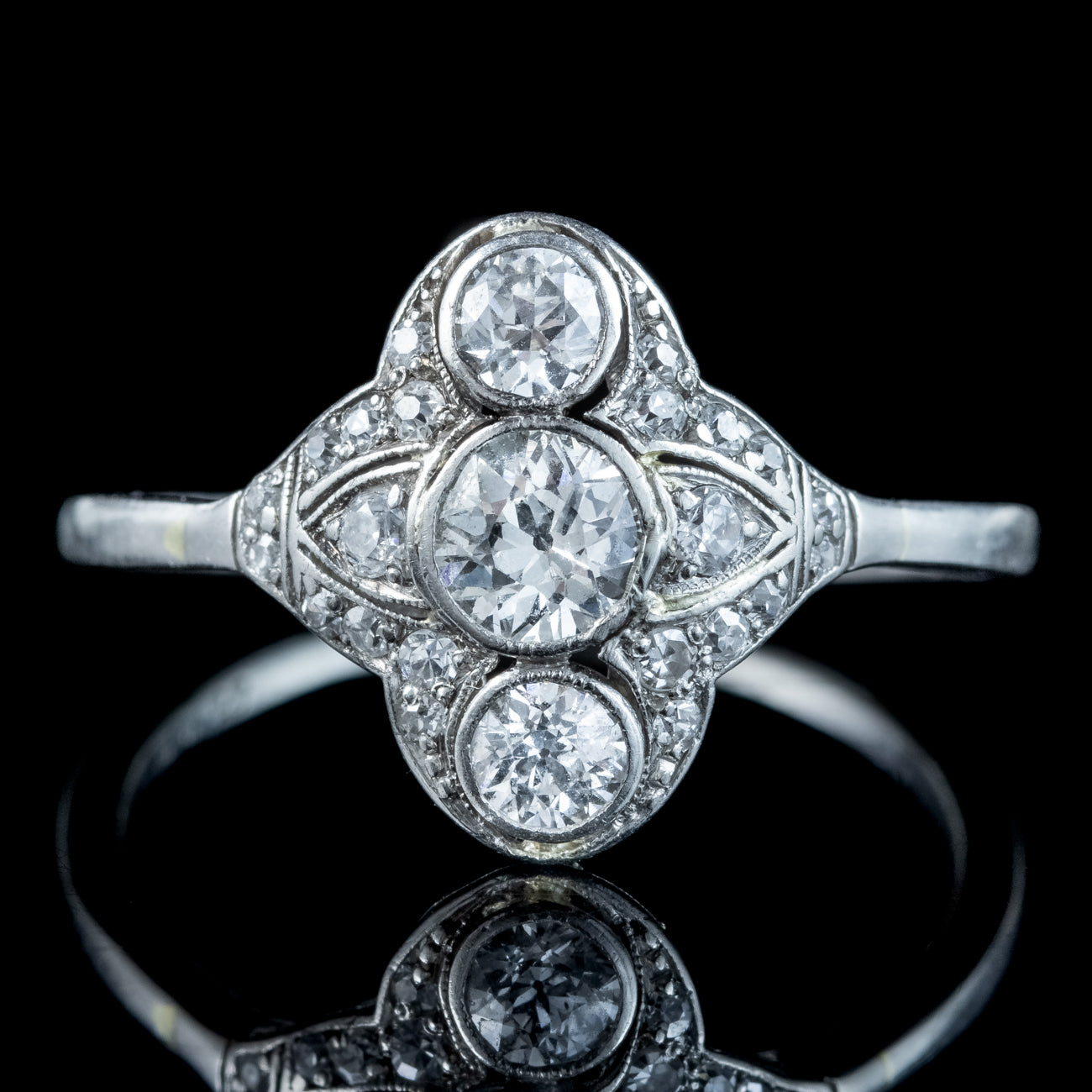Art Deco Diamond Cluster Ring 1.2ct Total Secondary image