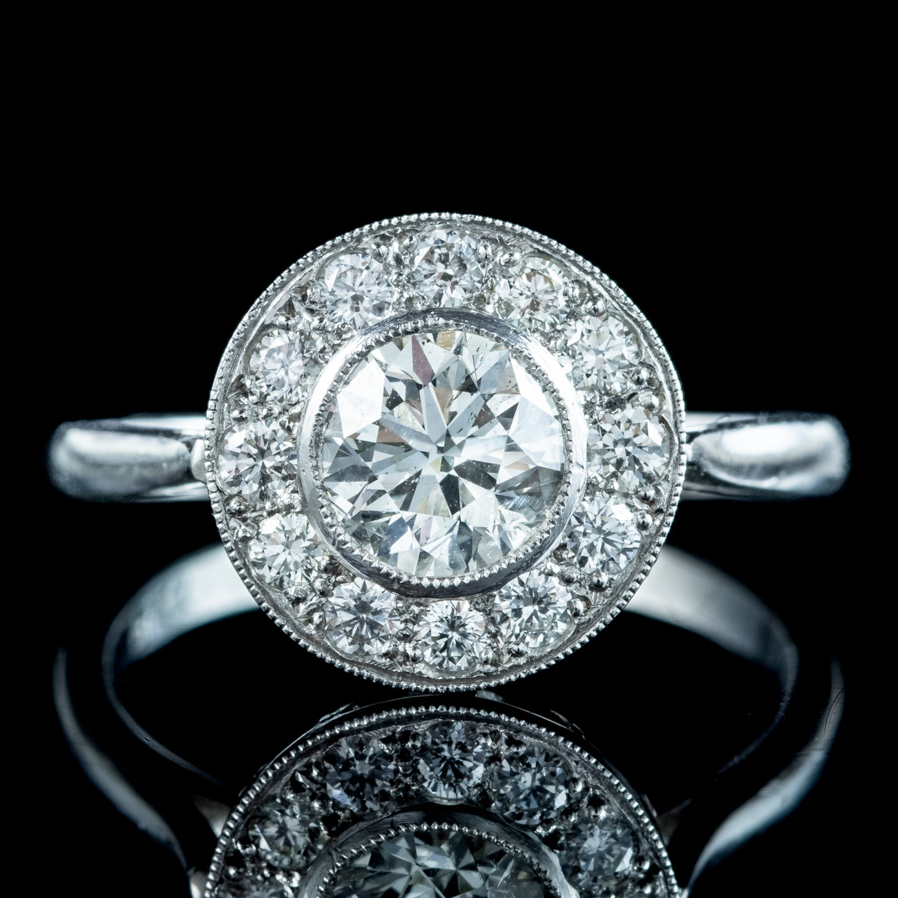 Art Deco Diamond Cluster Ring 1.5ct Total Secondary image