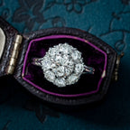 Art Deco Diamond Cluster Ring 2.2ct Total 