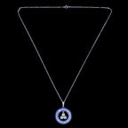 Art Deco Diamond Enamel Pendant Necklace Platinum 2.5ct Diamond