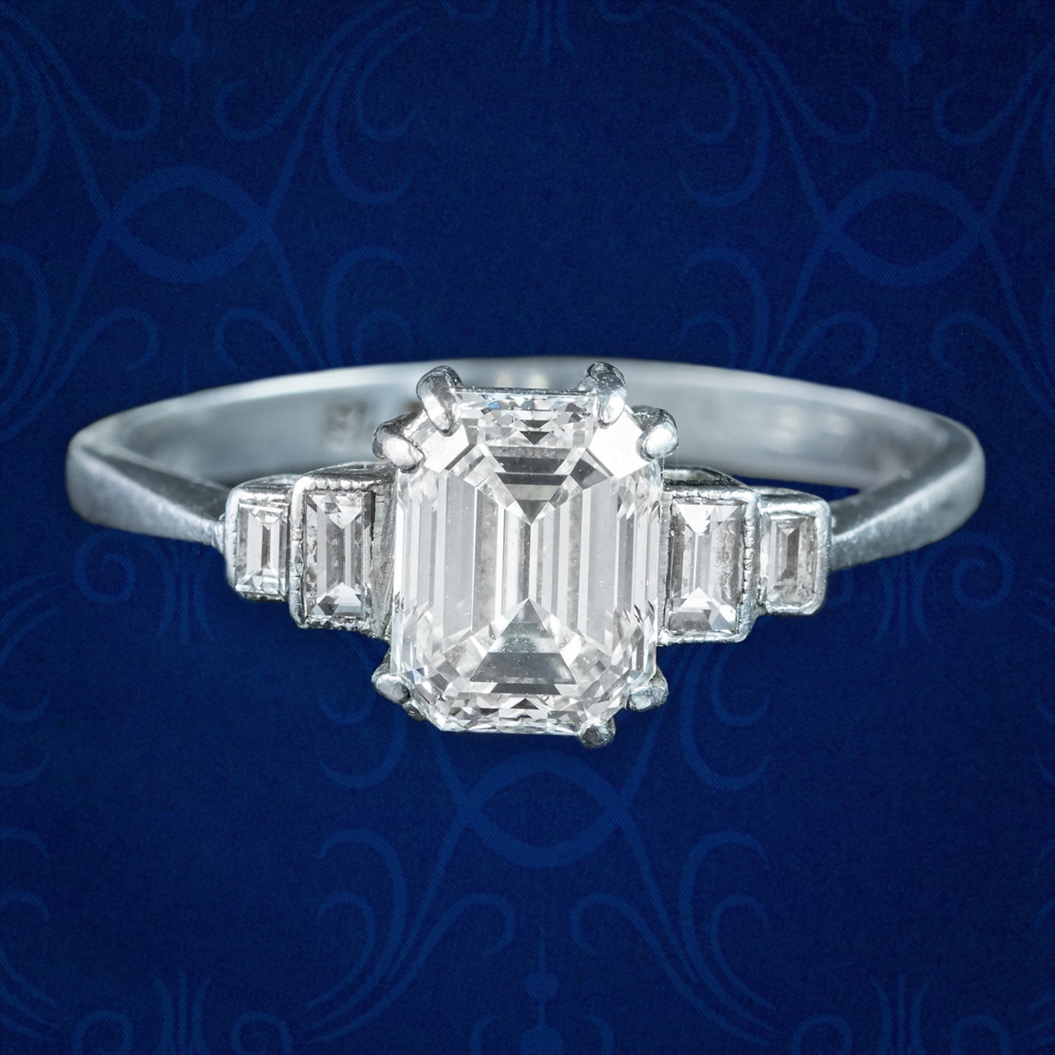 Art Deco Diamond Five Stone Ring 1.67ct Total