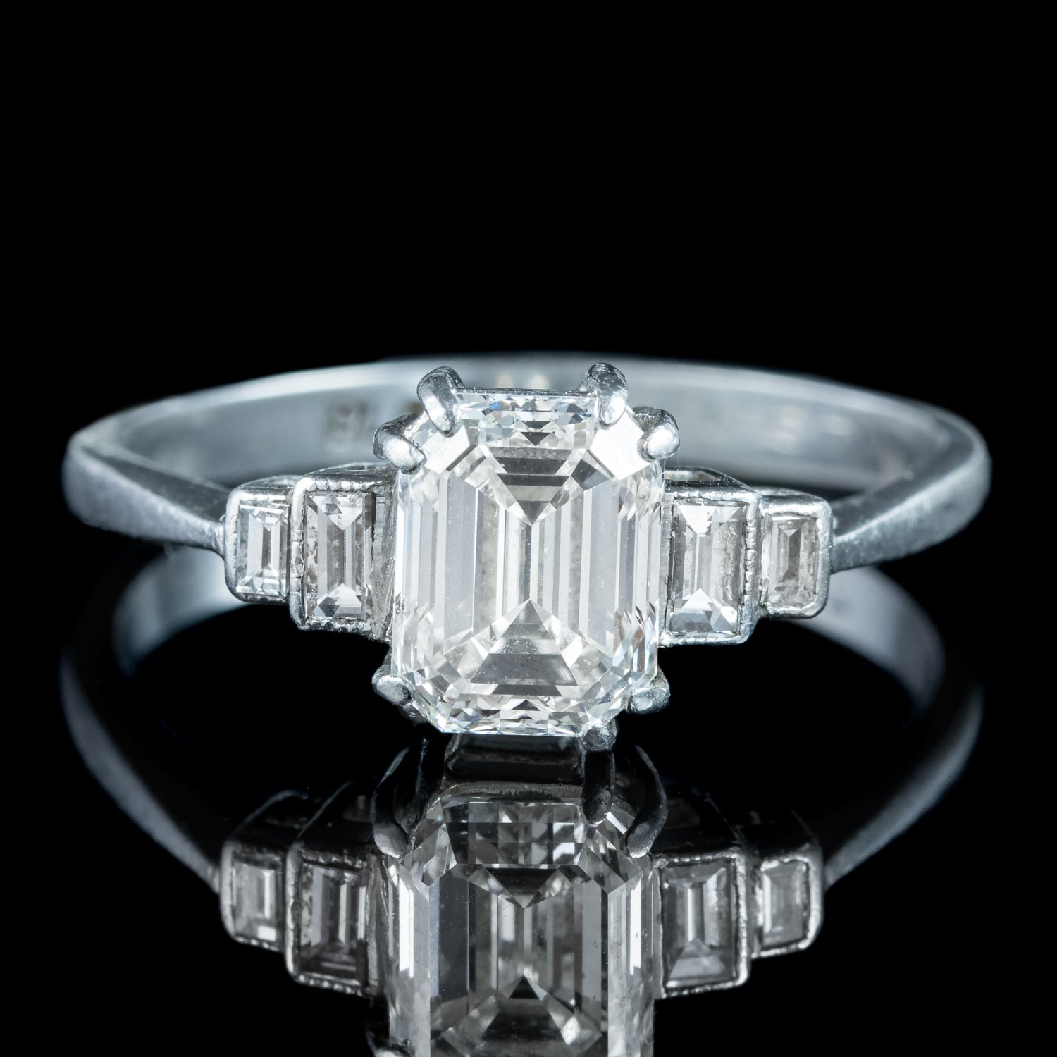 Art Deco Diamond Five Stone Ring 1.67ct Total