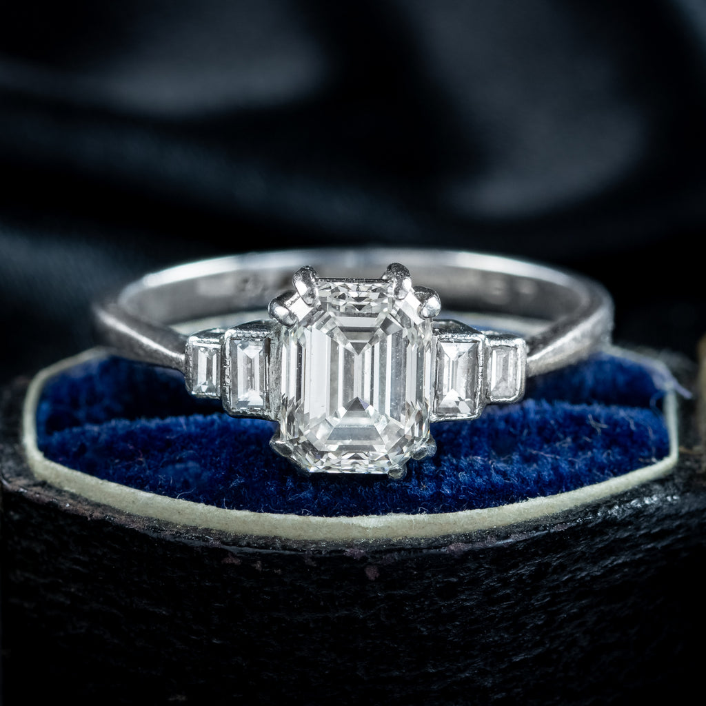 Art Deco Diamond Five Stone Ring 1.67ct Total