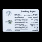 Art Deco Diamond Solitaire Ring 4.41ct Total With Cert
