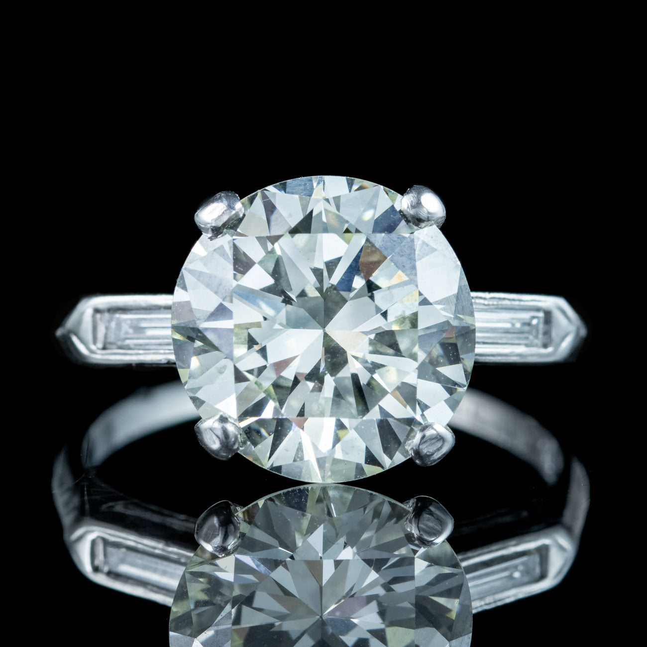 Art Deco Diamond Solitaire Ring 4.66ct Total With Cert Secondary image
