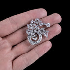 Art Deco Diamond Spray Brooch 18ct Gold 2.5ct Diamond