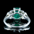 Art Deco Emerald Diamond Ring 1.67ct Emerald With Cert  